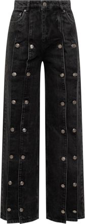 Rotate Black Straight High Rise Jeans