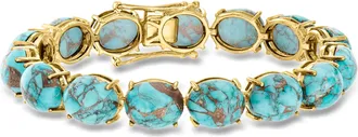 Ross-Simons Mohave Turquoise Bracelet in 18kt Gold Over Sterling