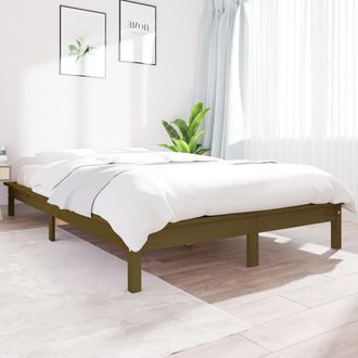 vidaXL Estructura De Cama Madera Maciza Pino Marr&oacute;n Miel 140x200 Cm Vidaxl