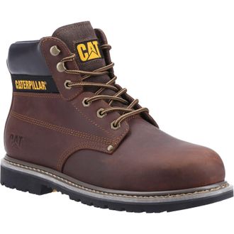 CAT Powerplant Nubuck Bruin Brede Pasvorm Veiligheidslaarzen