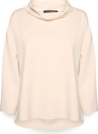 Elena Miro T-shirt met zachte kraag - Dames - Blouses - Beige - 2XL - Nylon - Overhemden