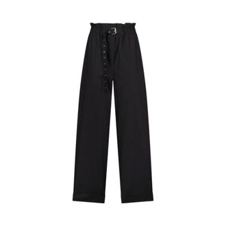 Liu Jo Wide Trousers, female, Black, Size: XS High-rise Trousers