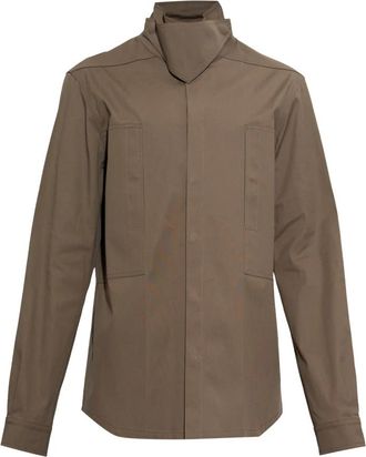 Rick Owens Overshirt - Heren - Casual Overhemden - Bruin - M - Katoen - Overhemden