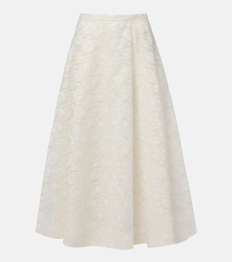 Max Mara Avena embroidered midi skirt