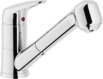 Nobili Mezclador Monomando De Lavabo 156x200 Mm En Lat&oacute;n Cromado Con Rociador Extra&iacute;ble Nobili Hera