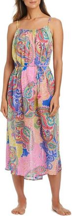 Bleu Rod Beattie Paisley Print Off the Shoulder Cover-Up Dress in Multi at Nordstrom, Size Medium