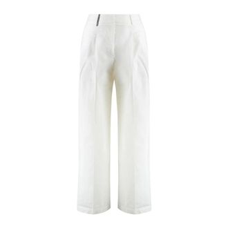 PESERICO Peserico, Wide Trousers, female, White, Size: XS Wide Leg Trousers