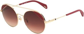 Police Womens Pl9454 Unglae Round Gold Metal Frame - Brown - One Size