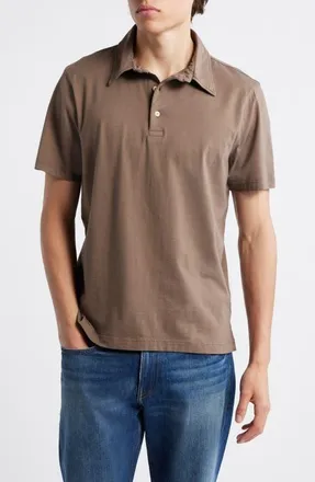 AG - Adriano Goldschmied Bryce Short Sleeve Polo in Soft Mushroom at Nordstrom, Size Xx-Large