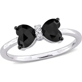 Delmar Black Diamond & White Diamond Bow Ring at Nordstrom Rack, Size 8
