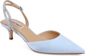 Badgley Mischka Yulianna dOrsay Pump in Blue Satin at Nordstrom, Size 8.5