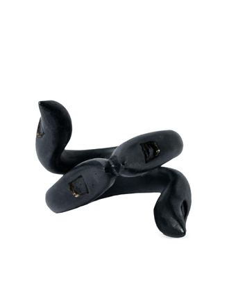 Parts Of Four Tatius ring - unisex - Oxidised Sterling Silver/Black Diamond - 7