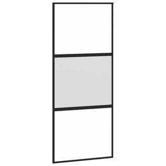 Berkfield Home Sliding Door Black 90x205 cm Tempered Glass & Aluminium