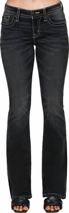 Miss Me Womens Wing Stitched Mid-Rise Boot Cut Jeans In Vintage Black