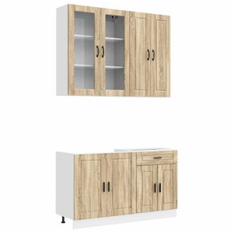 vidaXL Unidad De Cocina Porto 4 Uds. Roble Sonoma Madera De Ingenier&iacute;a Vidaxl