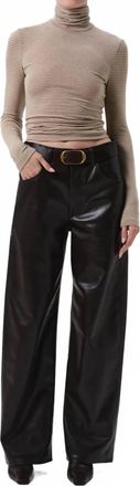 Citizens Of Humanity Ayla Baggy Recycled Leather Pants In Chocolate Dark Brown