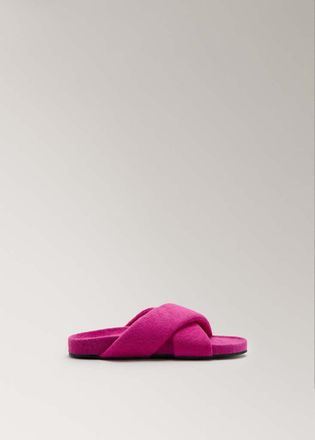 Mango Ciabatte spugna fasce incrociate fucsia - Donna - 36 - MANGO