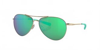Costa Unisex Piper Polarized Sunglasses In Shiny Gold Frame Green Mirror 580G