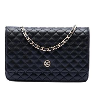 Chanel Pre-owned Wallet on Chain - Dames - Pre-owned - Zwart - Maat: ONE Size Leer