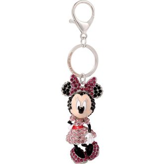 Disney Minnie Mouse Crystal Keychain, Pink Bow & Dress, Silver-Tone in Multi at Nordstrom