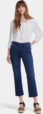 NYDJ Womens NYDJ Marilyn Jeans Ibiza Blues Denim Straight Leg Ankle Zip Fly RED1267