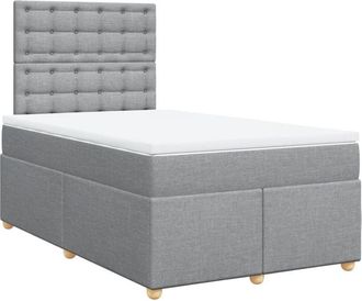 vidaXL Vidaxl - Cama Box Spring Con Colch&oacute;n Tela Gris Claro 120x200 Cm