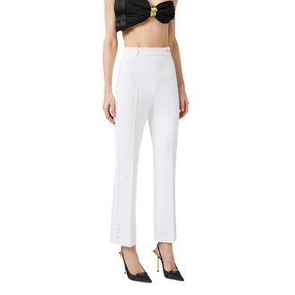 Elisabetta Franchi Slim-fit Trousers, female, White, Size: XL Slim-fit Trousers