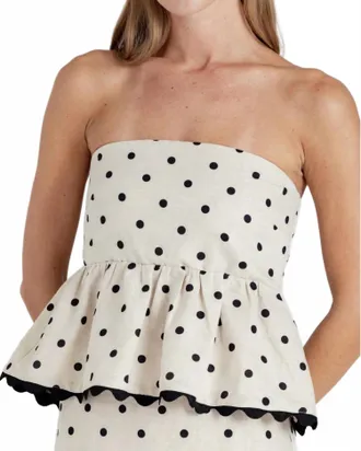 Sundays Polka Dot Davis Top In Brown