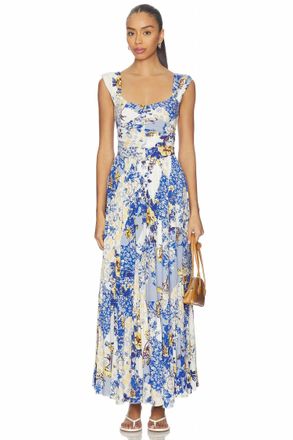 Free People Sasha Maxi Dress In Porcelein Combo