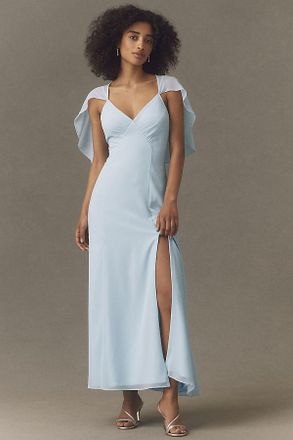 BHLDN Chiffon Cape Maxi Dress
