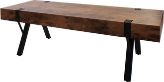 Hhg Hhg - Tv Rack 744, Mesa Tv Lowboard Mesa Tv, Metal 42x120x40cm, Roble Silvestre Oscuro