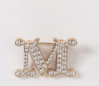 Max Mara Spilla Facella in metallo con strass incastonati