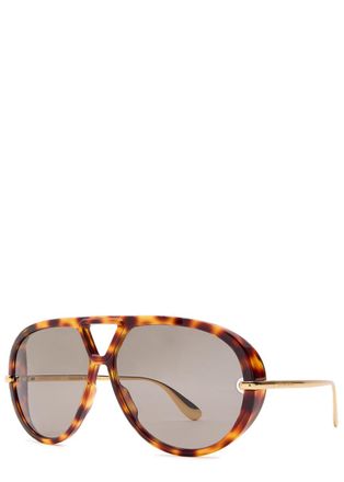 Bottega Veneta Aviator-style Sunglasses - Brown Havana - One Size