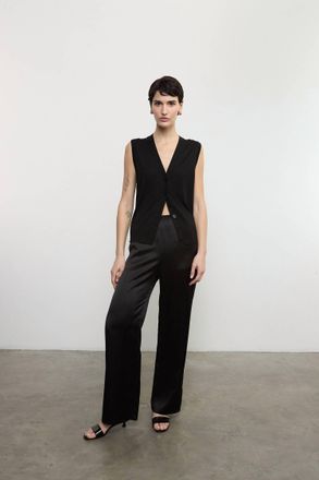 Enza Costa Silk Satin Pantlet In Black