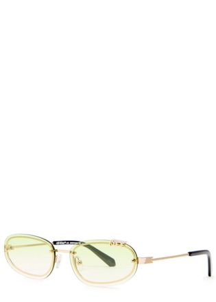 Off-white Miami Oval-frame Sunglasses - Gold - One Size