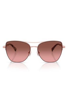 Michael Kors Dorado Beach 57mm Square Sunglasses in Rose Gold Shiny /Brown Rose at Nordstrom