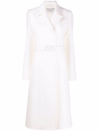 Valentino Garavani Trench con cintura VLOGO - Bianco