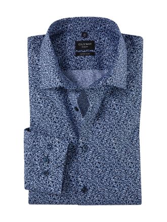 Olymp Businesshemd OLYMP No 6 six, Herren, Gr. 39, N-Gr, blau (marine), Web, Obermaterial: 97% Baumwolle, 3% Elastolefin, sehr schmal, 2-Knopf-Manschette, H