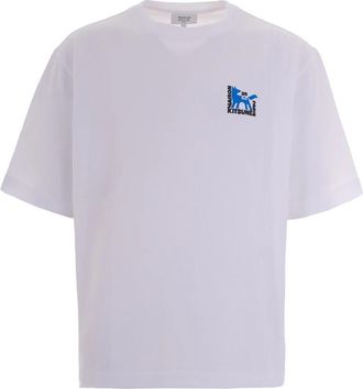 Maison Kitsun&eacute; T-shirt met ronde hals - Heren - T-shirts - Wit - S - Katoen - Tops