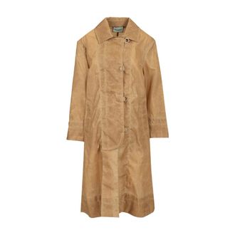 Durazzi Milano Leather Effect Raincoat - female - Durazzi Milano - Rain Jackets - Beige - M - Jackets