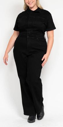 Judy Blue High Waist Tummy Control Jumpsuit Straight Leg Jeans - Plus In Black Denim
