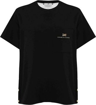Elisabetta Franchi Mujer, Camisetas, Negro, Talla: S