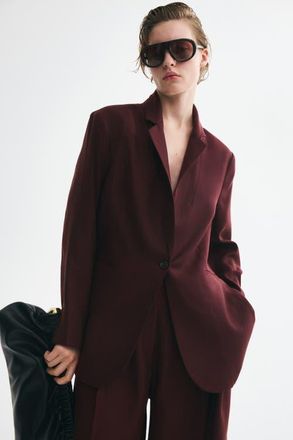 H&M Single-breasted Blazer in Burgundy at Nordstrom, Size Large