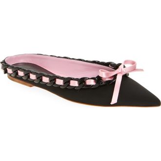 Giambattista Valli Ribbon & Chain Pointed Toe Mule in Black at Nordstrom Rack, Size 8Us / 38Eu