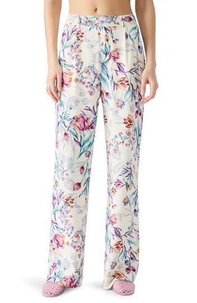 Steve Madden Denia Floral Print Wide Leg Pants in Antique at Nordstrom Rack, Size X-Small