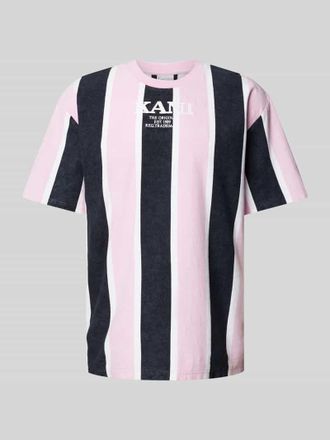 Karl Kani T-Shirt mit Label-Stitching in Pink, Größe S