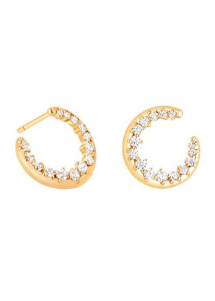 Astrid & Miyu Crystal 18k Gold-plated Hoop Earrings - One Size