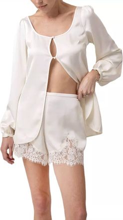 Line & Dot Nicolo Satin Shorts In Cream