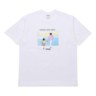 SUPREME FW19 Week 1 Heaven and Earth Tee Printing Short Sleeve Unisex White SUP-FW19-193