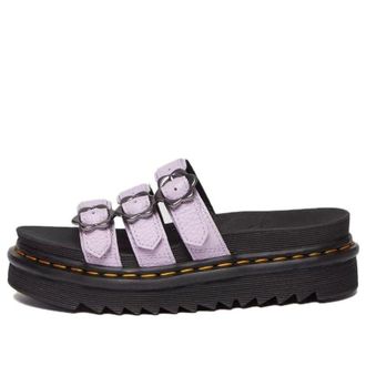 Dr. Martens (WMNS) Dr.Martens Blaire Flower Buckle Milled Nappa Slide Sandals Lilac 30710308